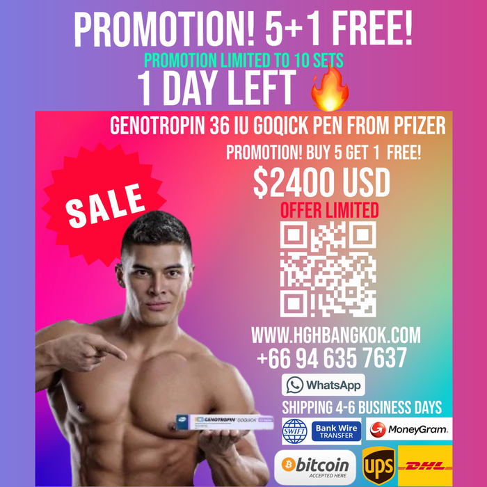 HGH Thailand! Promotion! Buy 5 get 1 free! HGH from Pfizer Genotropin Goqick pen 36 iu