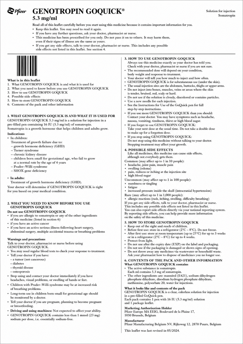 What Is Genotropin GoQuick® 16 IU and What Is It Used For?