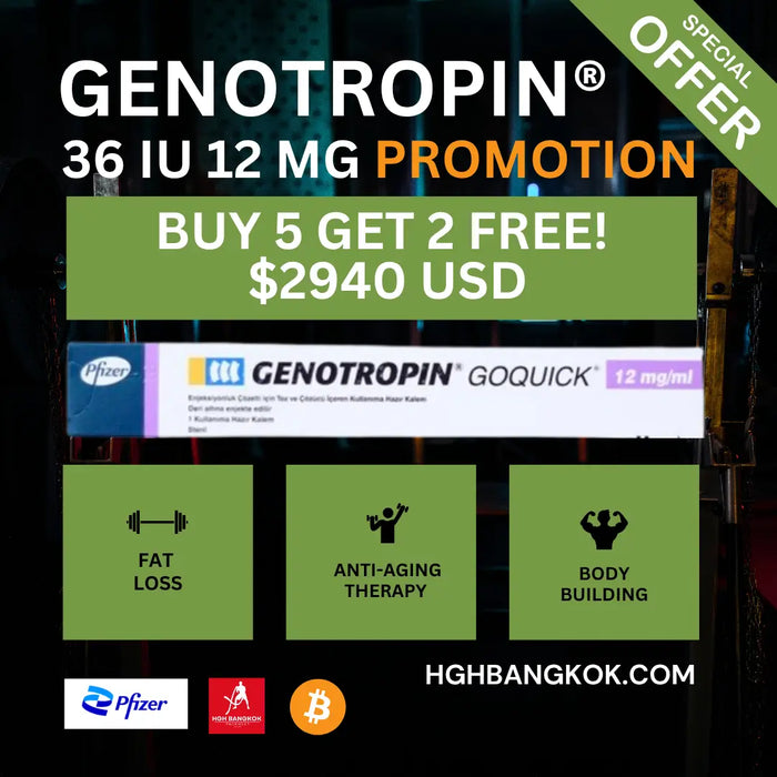Aanbieding! Koop 5 en krijg er 2 gratis! Genotropin GoQuick 12 mg 36 IU HGH Bangkok