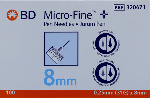 BD Micro-Fine 0.25mm (31G) x 8mm (HGH Needles)