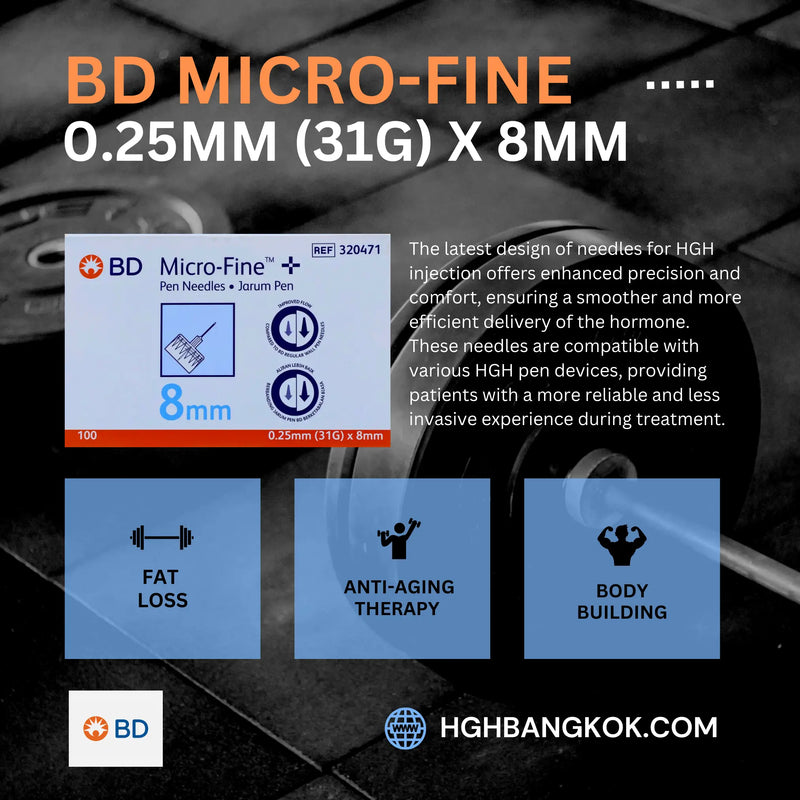 BD Micro-Fine 0.25mm (31G) x 8mm (HGH Needles)